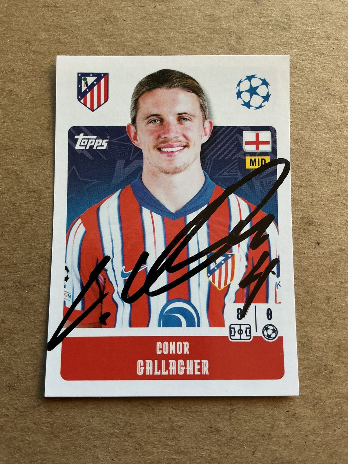 Conor Gallagher, England 🏴󠁧󠁢󠁥󠁮󠁧󠁿 Atletico Madrid 2024/25 Topps hand signed - Autographs-World