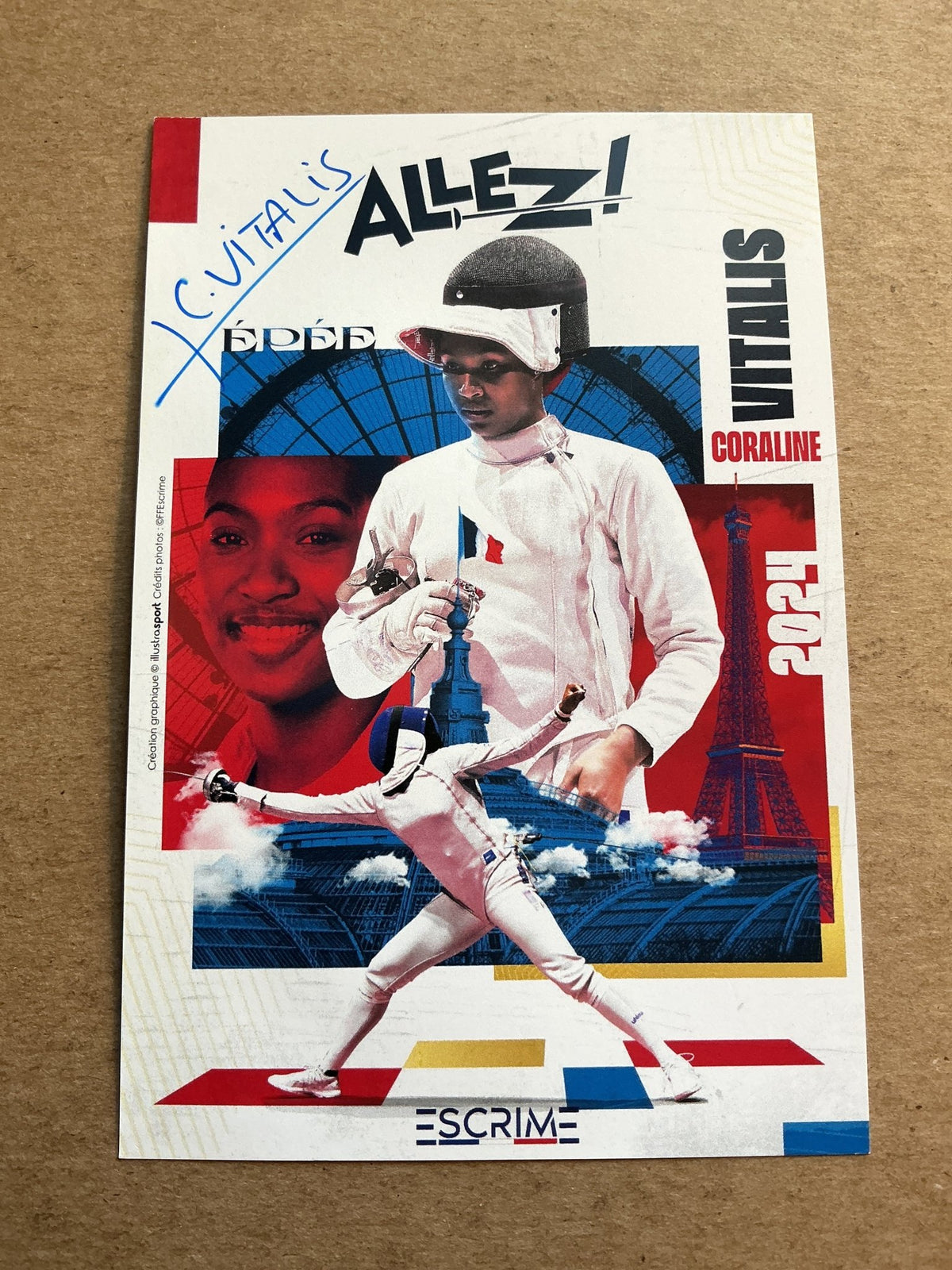 Coraline Vitalis, France 🇫🇷 Fencing Summer Olympics 2024 hand signed - Autographs-World