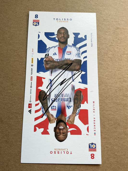 Corentin Tolisso, France 🇫🇷 Olympique Lyon 2024/25 hand signed - Autographs-World