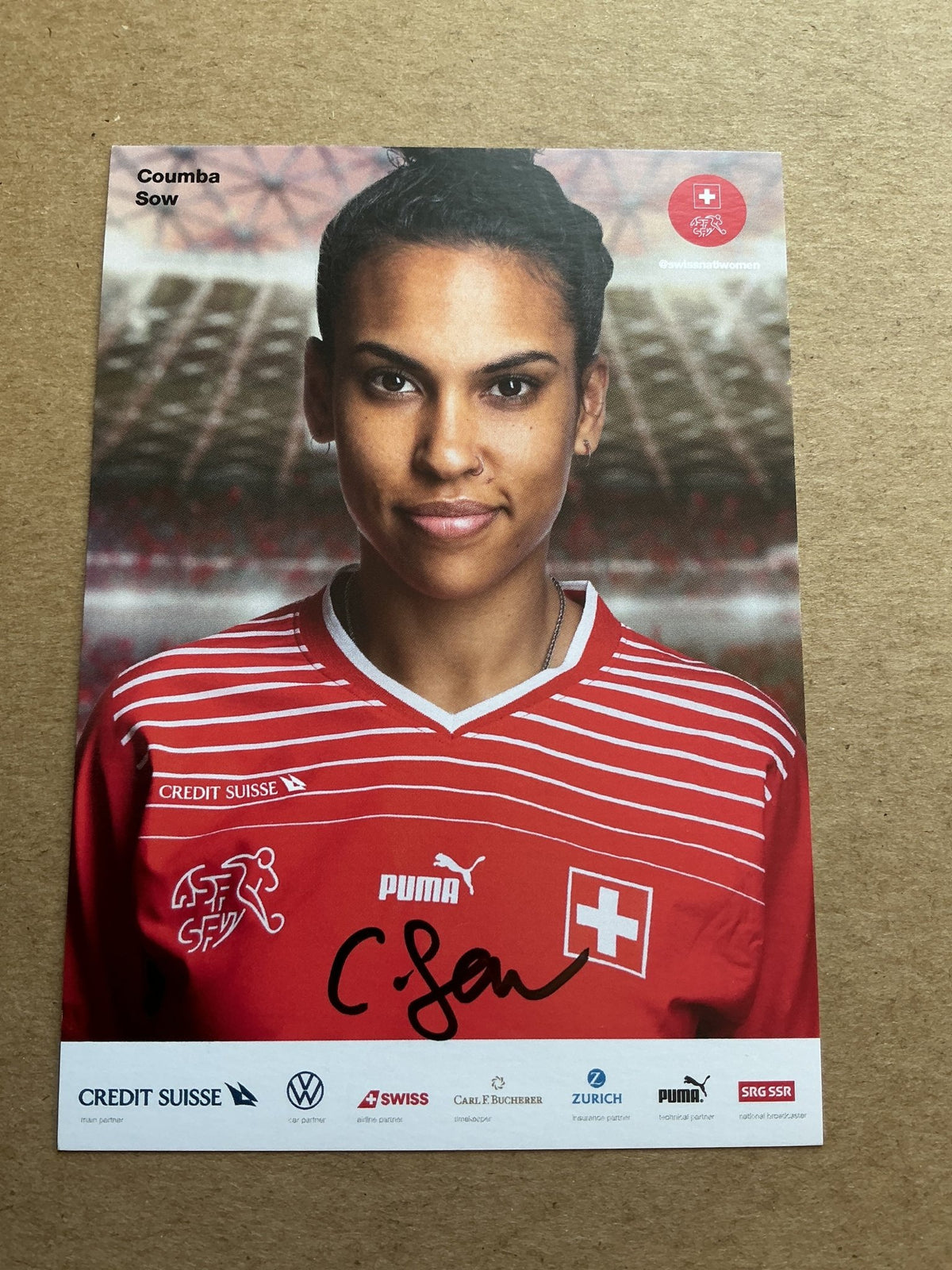 Coumba Sow, Switzerland 🇨🇭 Women’s World Cup 2023 hand signed - Autographs-World