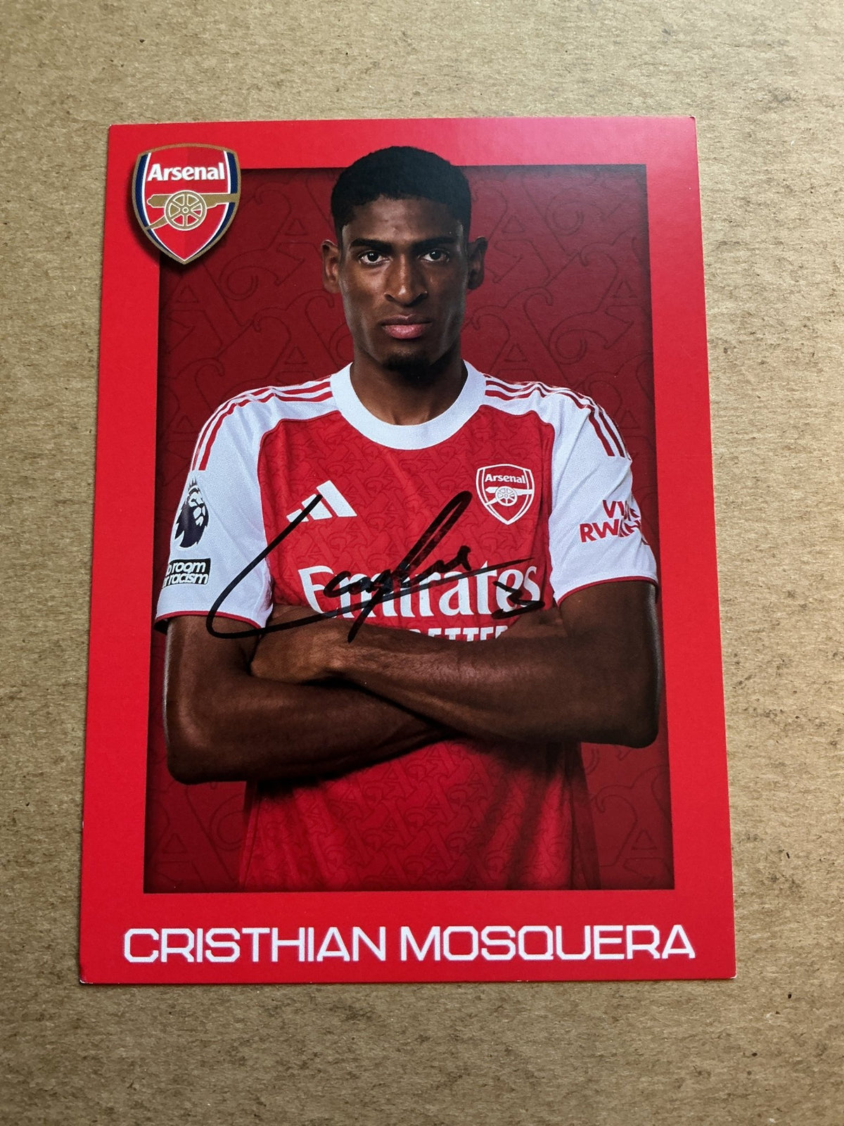 Cristhian Mosquera, Spain 🇪🇸 Arsenal FC 2025/26 hand signed - Autographs-World
