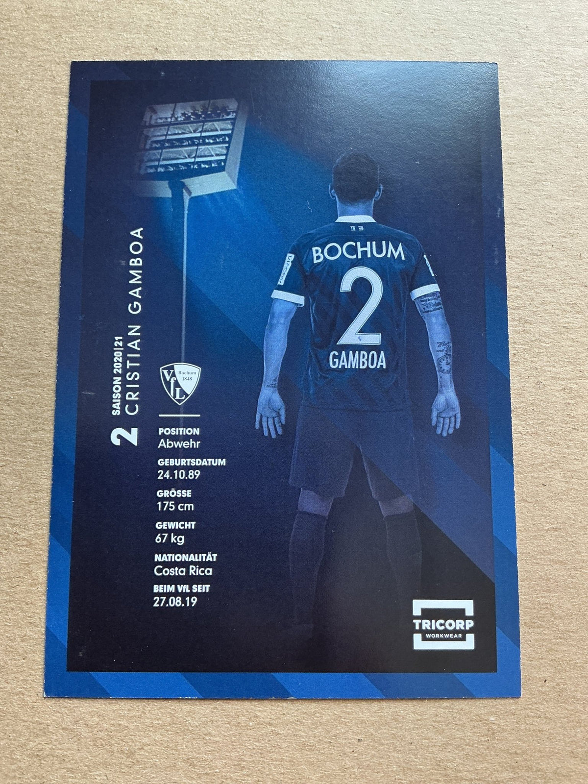 Cristian Gamboa, Costa Rica 🇨🇷 VfL Bochum 2020/21 hand signed - Autographs-World