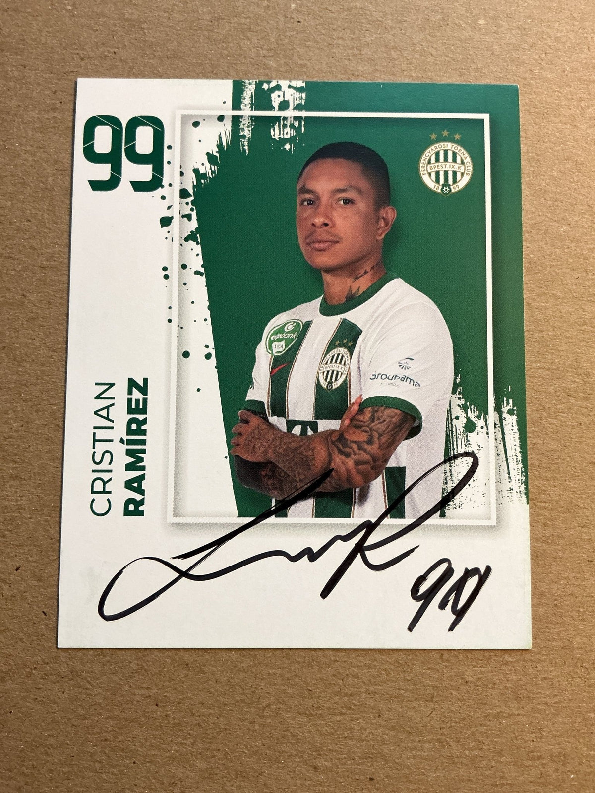 Cristian Ramirez, Ecuador 🇪🇨 Ferencváros TC 2023/24 hand signed - Autographs-World