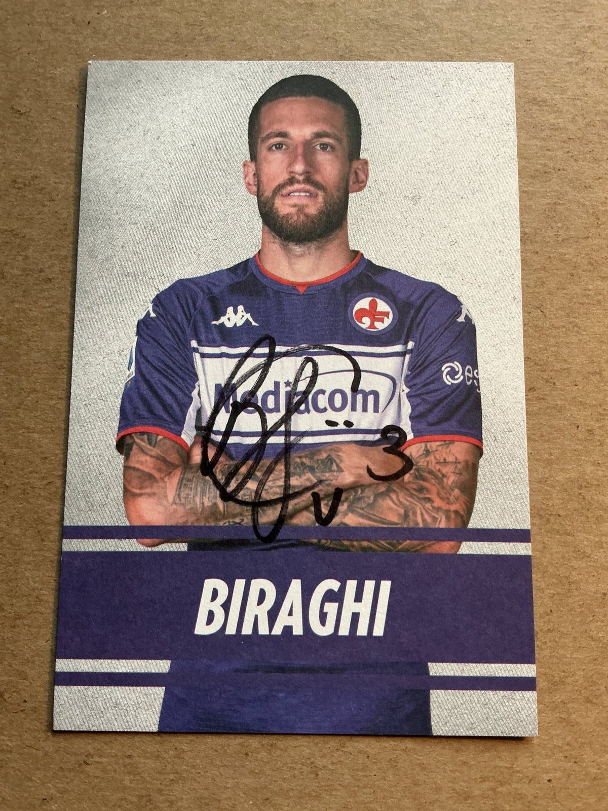 Cristiano Biraghi, Italy 🇮🇹 ACF Fiorentina 2021/22 hand signed - Autographs-World