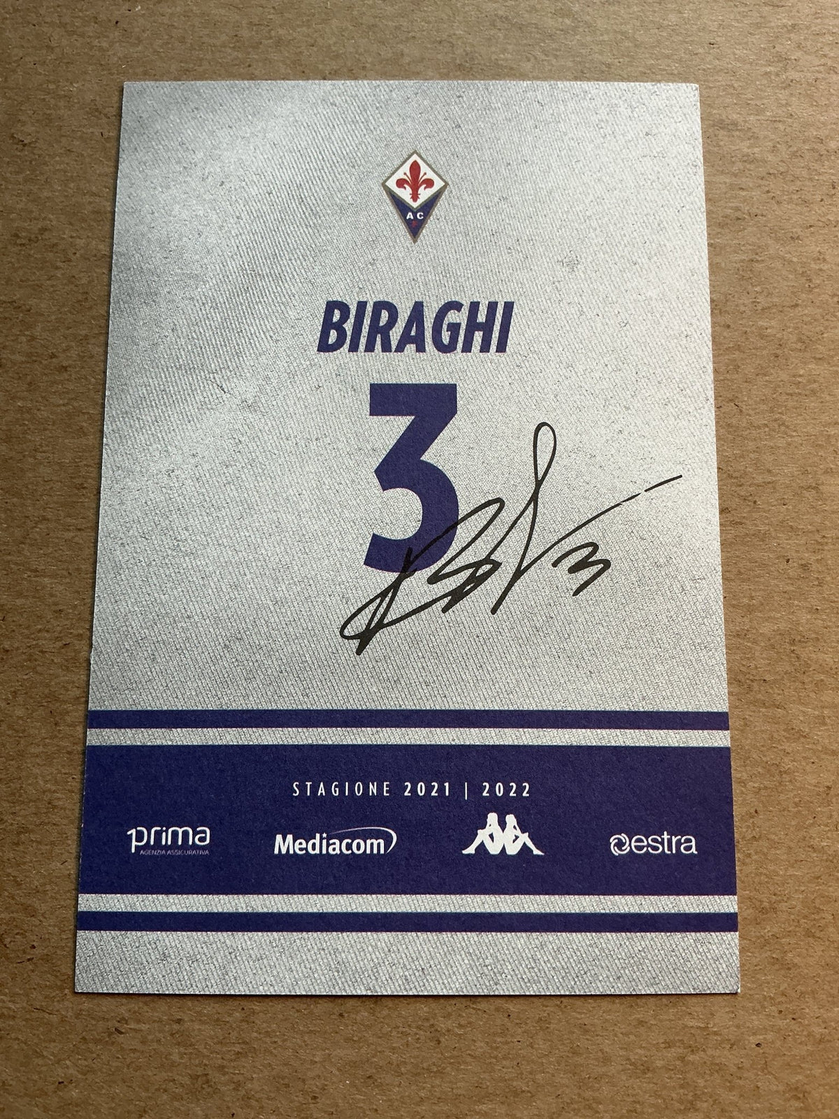 Cristiano Biraghi, Italy 🇮🇹 ACF Fiorentina 2021/22 hand signed - Autographs-World