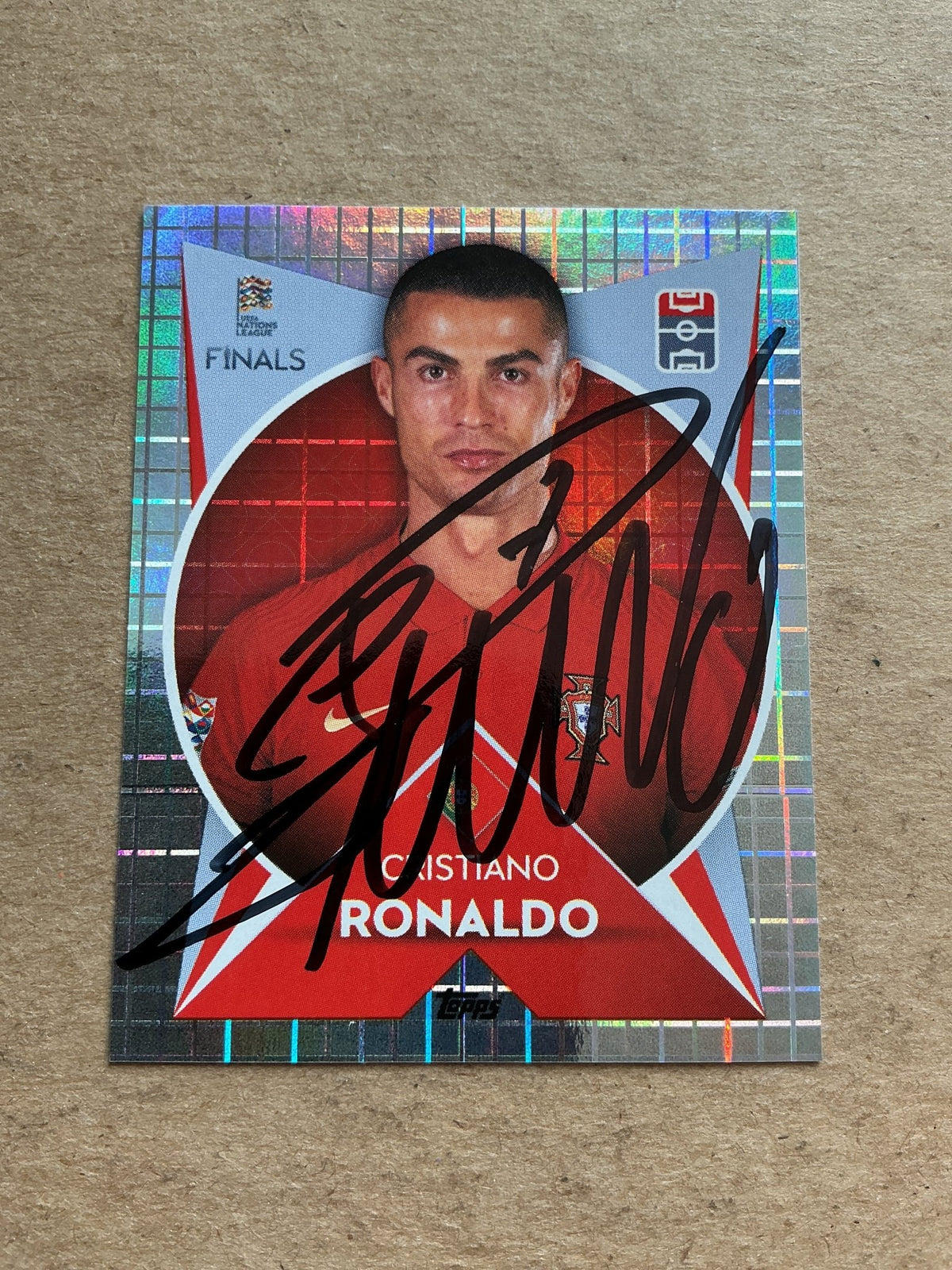 Cristiano Ronaldo, Portugal 🇵🇹 Nations League 2021 Topps hand signed - Autographs-World