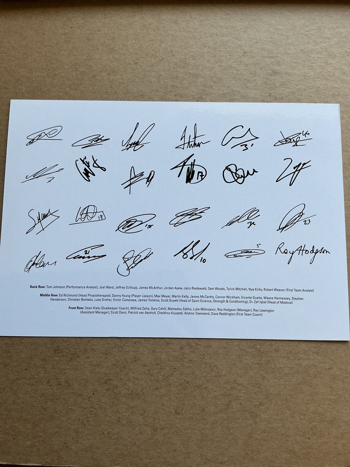 Crystal Palace FC, England 🏴󠁧󠁢󠁥󠁮󠁧󠁿 Team Photo 2019/20 unsigned - Autographs-World