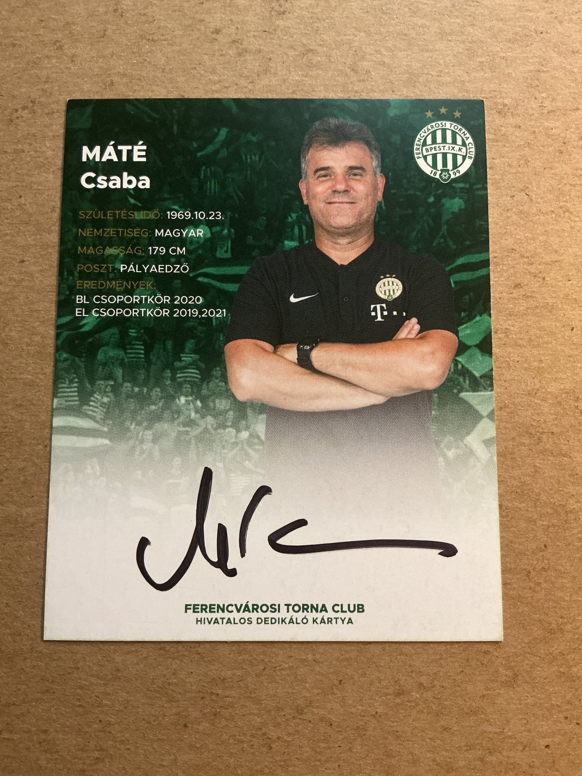 Csaba Máté, Hungary 🇭🇺 Ferencvaros TC 2021/22 hand signed - Autographs-World