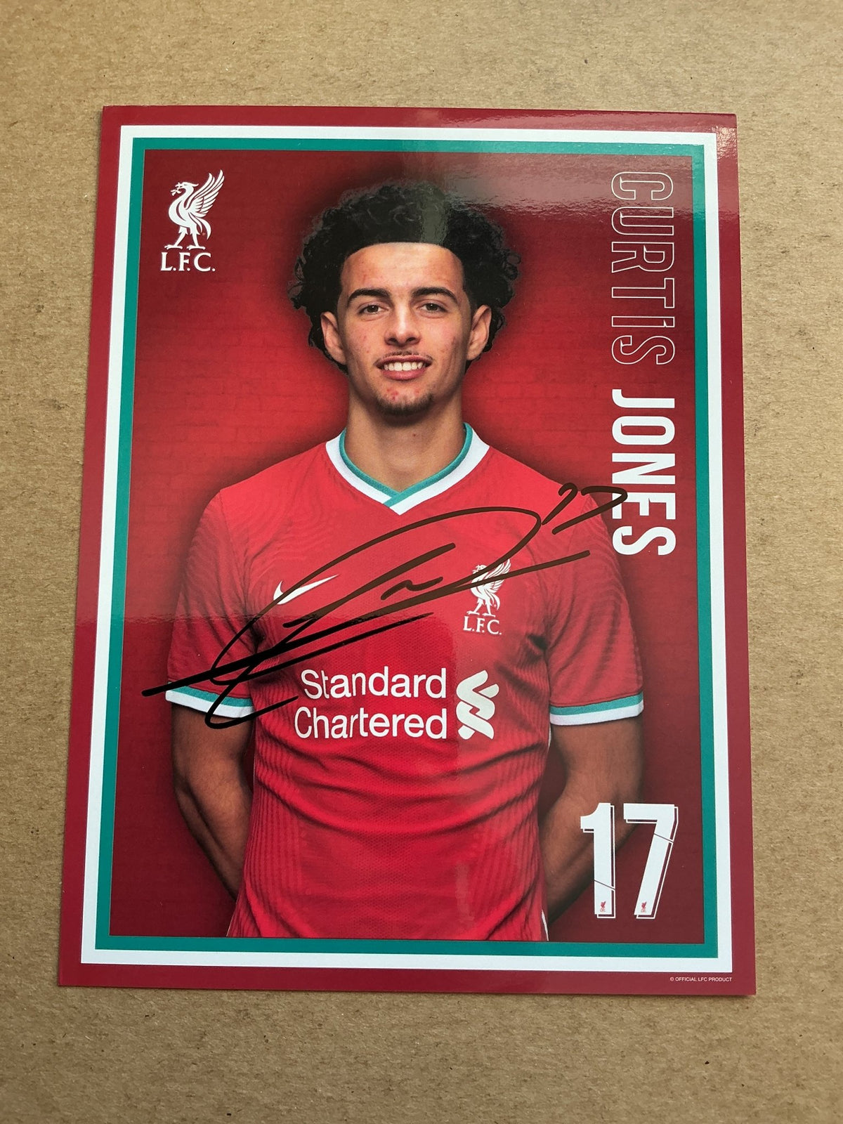 Curtis Jones, England 🏴󠁧󠁢󠁥󠁮󠁧󠁿 Liverpool FC 2020/21 hand signed - Autographs-World