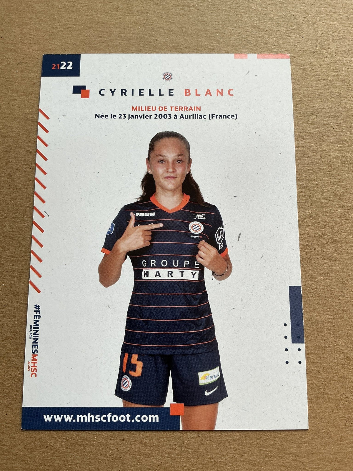 Cyrielle Blanc, France 🇫🇷 Montpellier HSC 2021/22 hand signed - Autographs-World