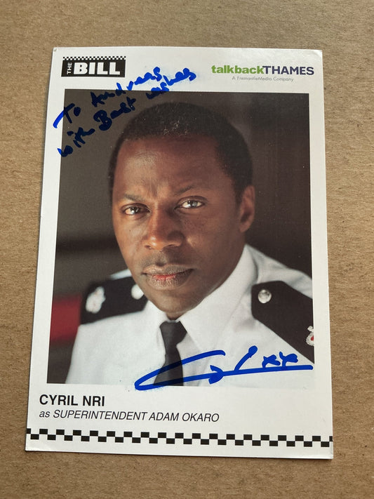 Cyril Nri, England 🏴󠁧󠁢󠁥󠁮󠁧󠁿 Actor 2025 hand signed - Autographs-World