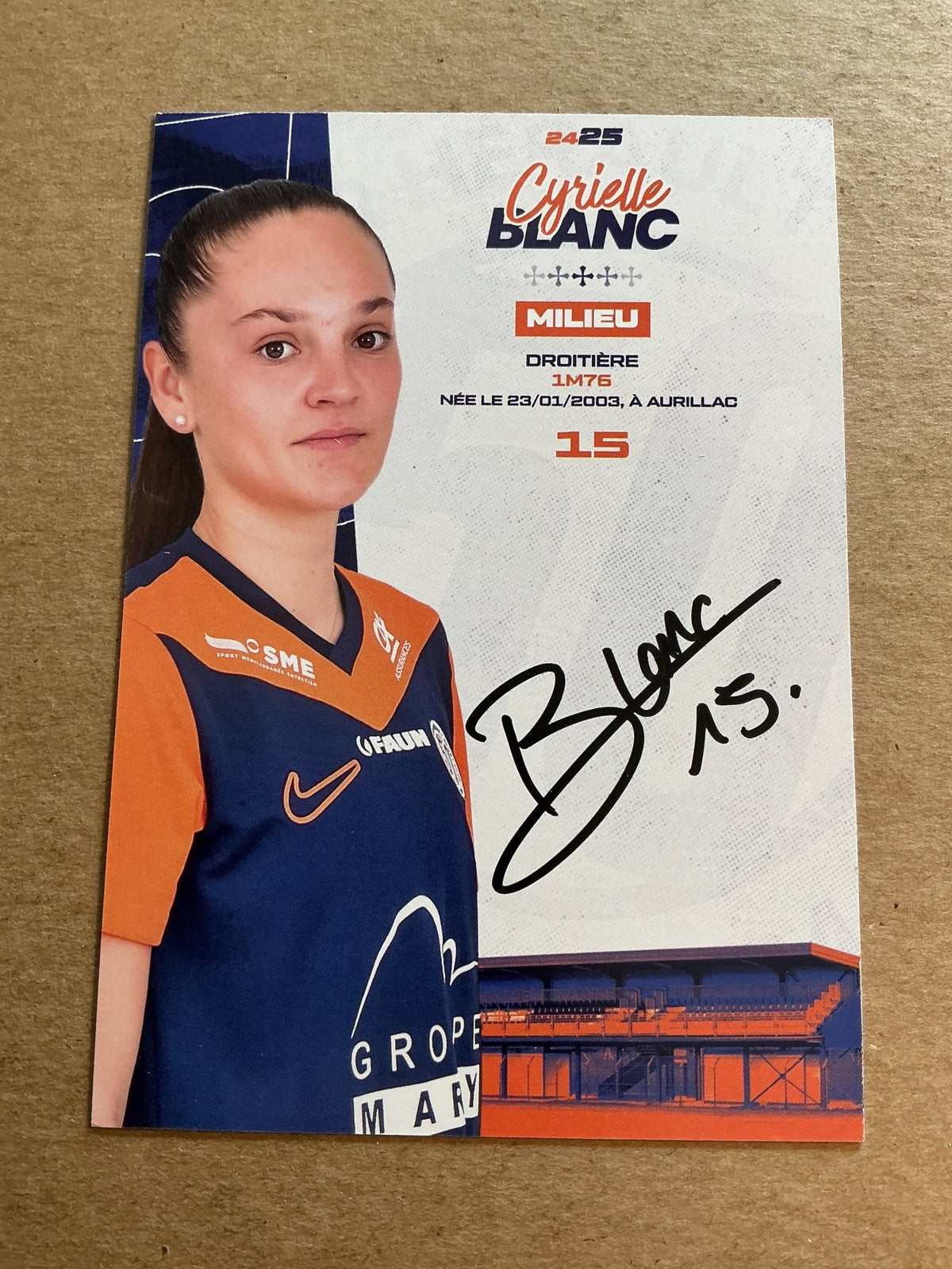 Cyrille Blanc, France 🇫🇷 Montpellier HSC 2024/25 hand signed - Autographs-World