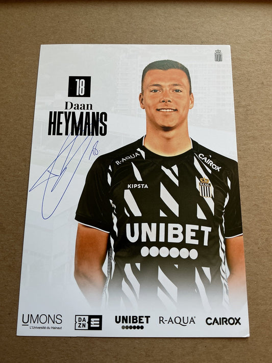 Daan Heymans, Belgium 🇧🇪 Sporting Charleroi 2023/24 hand signed - Autographs-World
