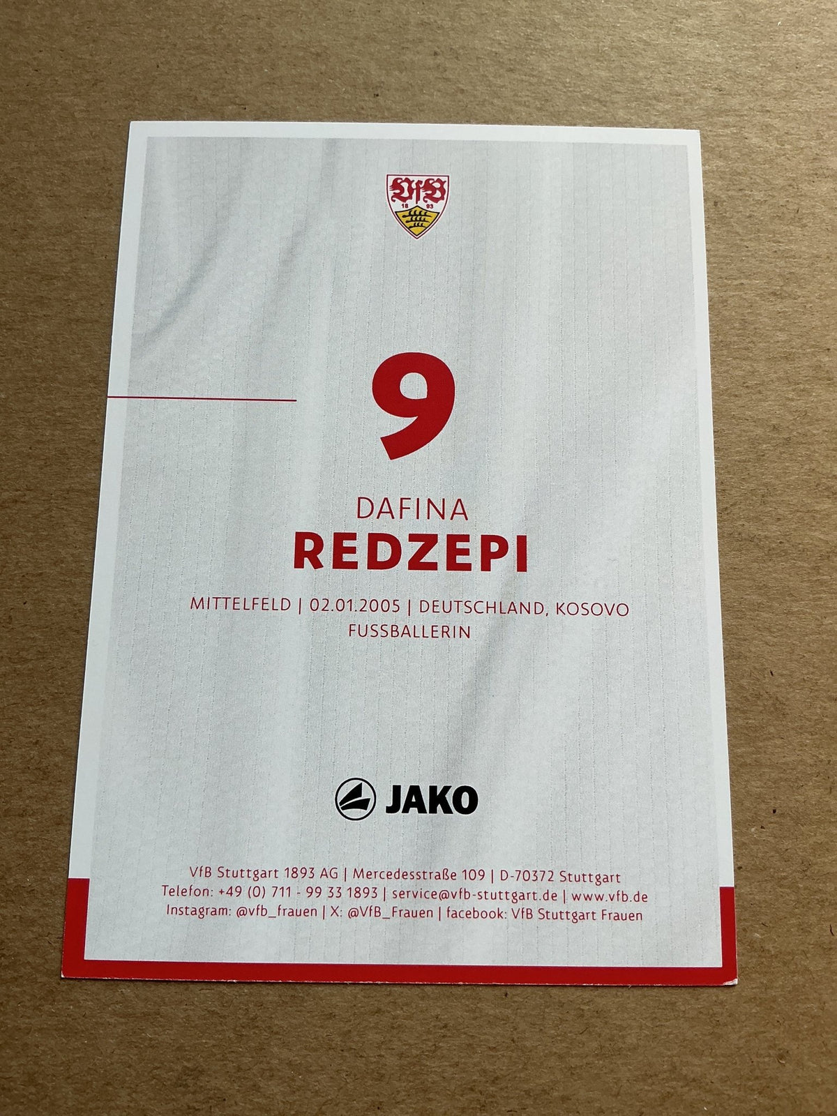 Dafina Redzepi, Germany 🇩🇪 VfB Stuttgart 2024/25 hand signed - Autographs-World