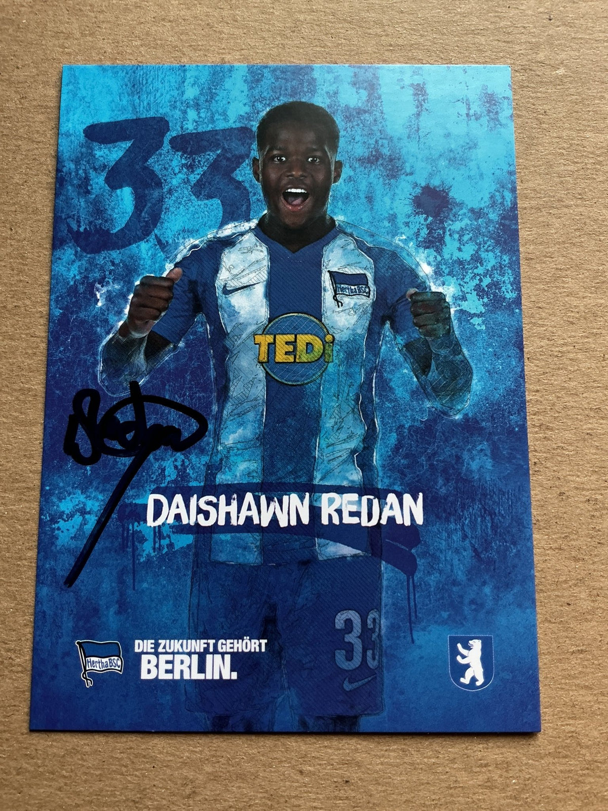 Daishawn Redan, Netherlands 🇳🇱 Hertha BSC Berlin 2019/20 hand signed - Autographs-World