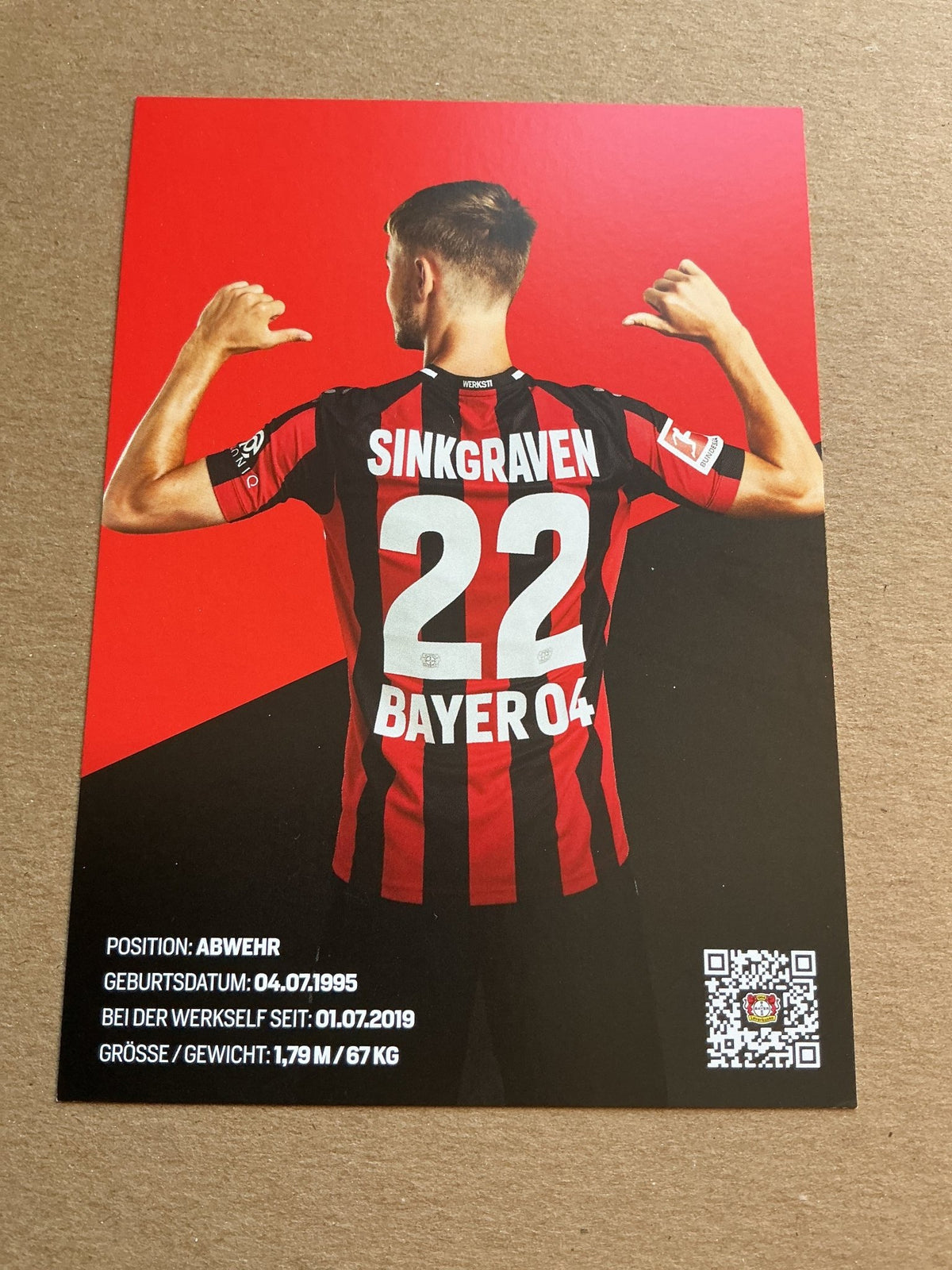 Daley Sinkgraven, Netherlands 🇳🇱 Bayer 04 Leverkusen 2021/22 hand signed - Autographs-World