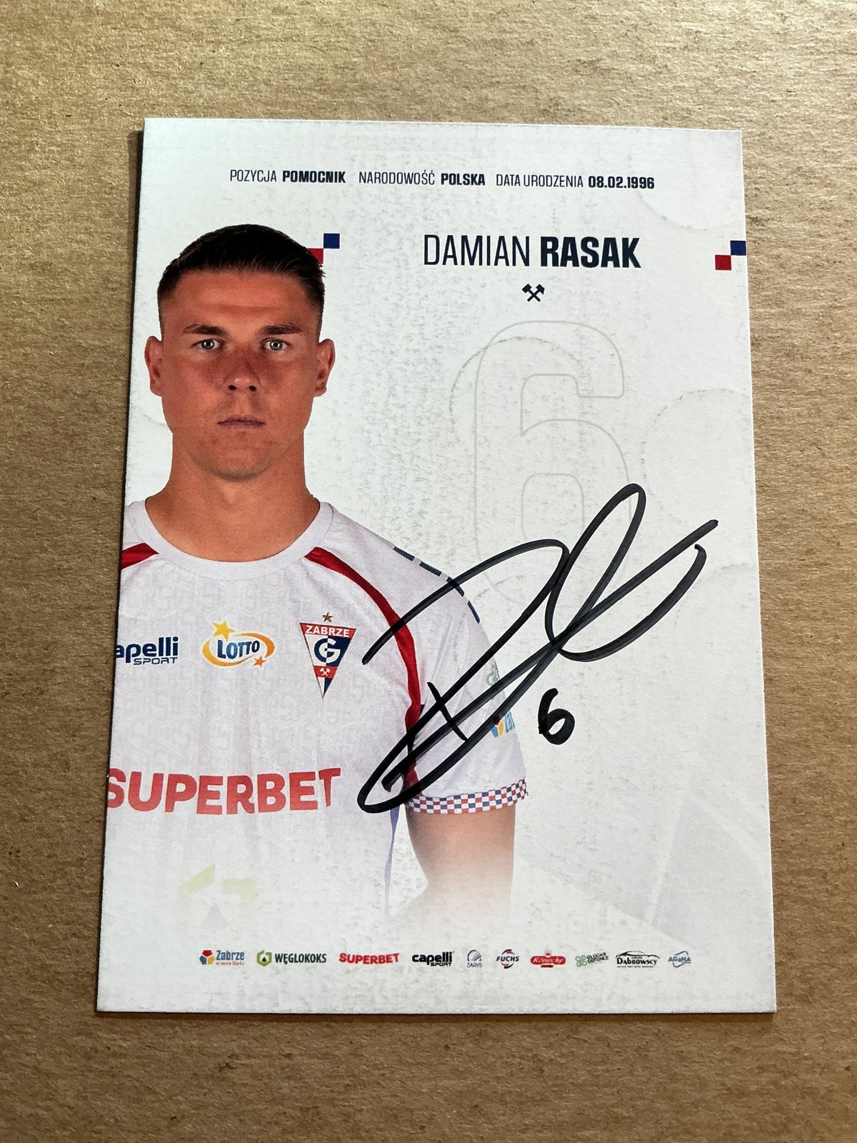Damian Rasak, Poland 🇵🇱 Gornik Zabrze 2024/25 hand signed - Autographs-World