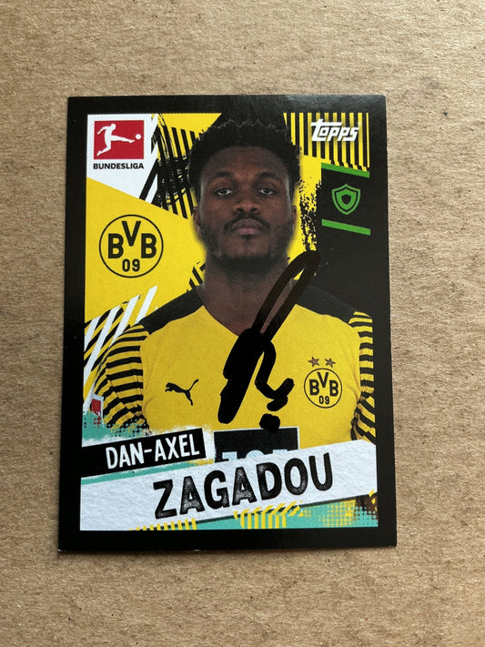 Dan-Axel Zagadou, France 🇫🇷 Borussia Dortmund 2021/22 Topps hand signed - Autographs-World