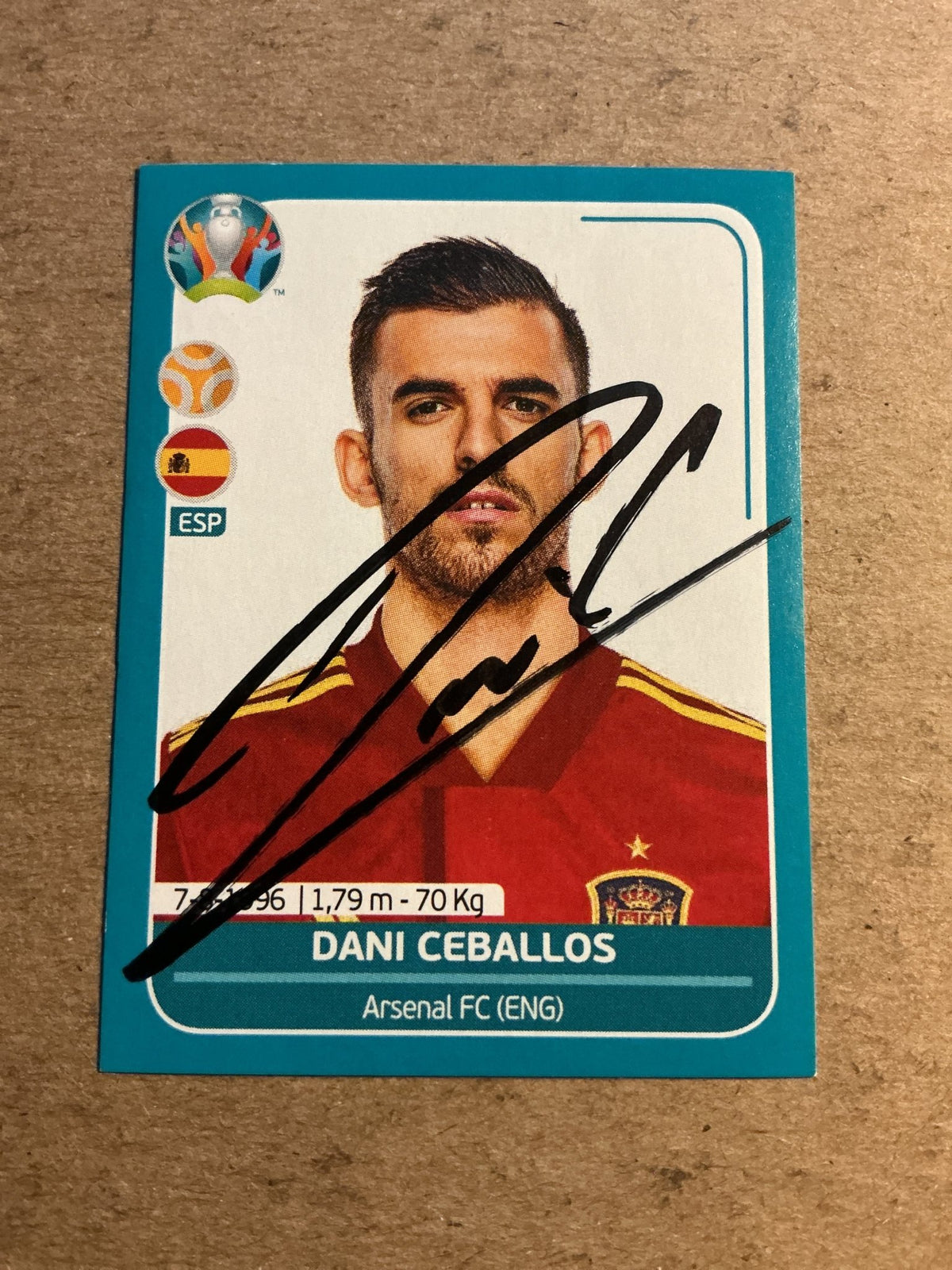 Dani Ceballos, Spain 🇪🇸 UEFA Euro 2020 Panini hand signed - Autographs-World