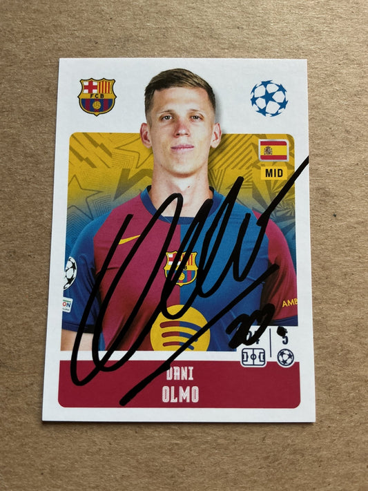 Dani Olmo, Spain 🇪🇸 FC Barcelona 2024/25 Topps hand signed - Autographs-World