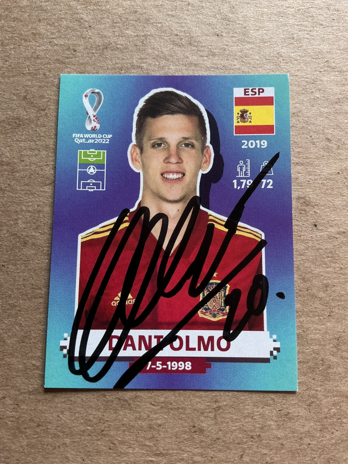 Dani Olmo, Spain 🇪🇸 FIFA World Cup 2022 Panini hand signed - Autographs-World