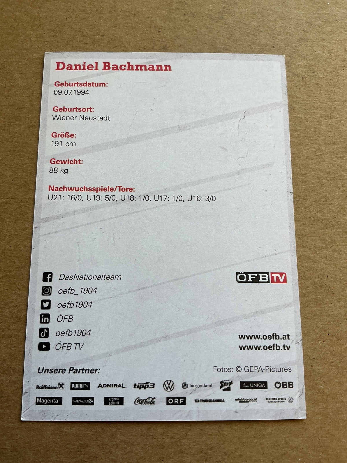 Daniel Bachmann, Austria 🇦🇹 2021 hand signed - Autographs-World