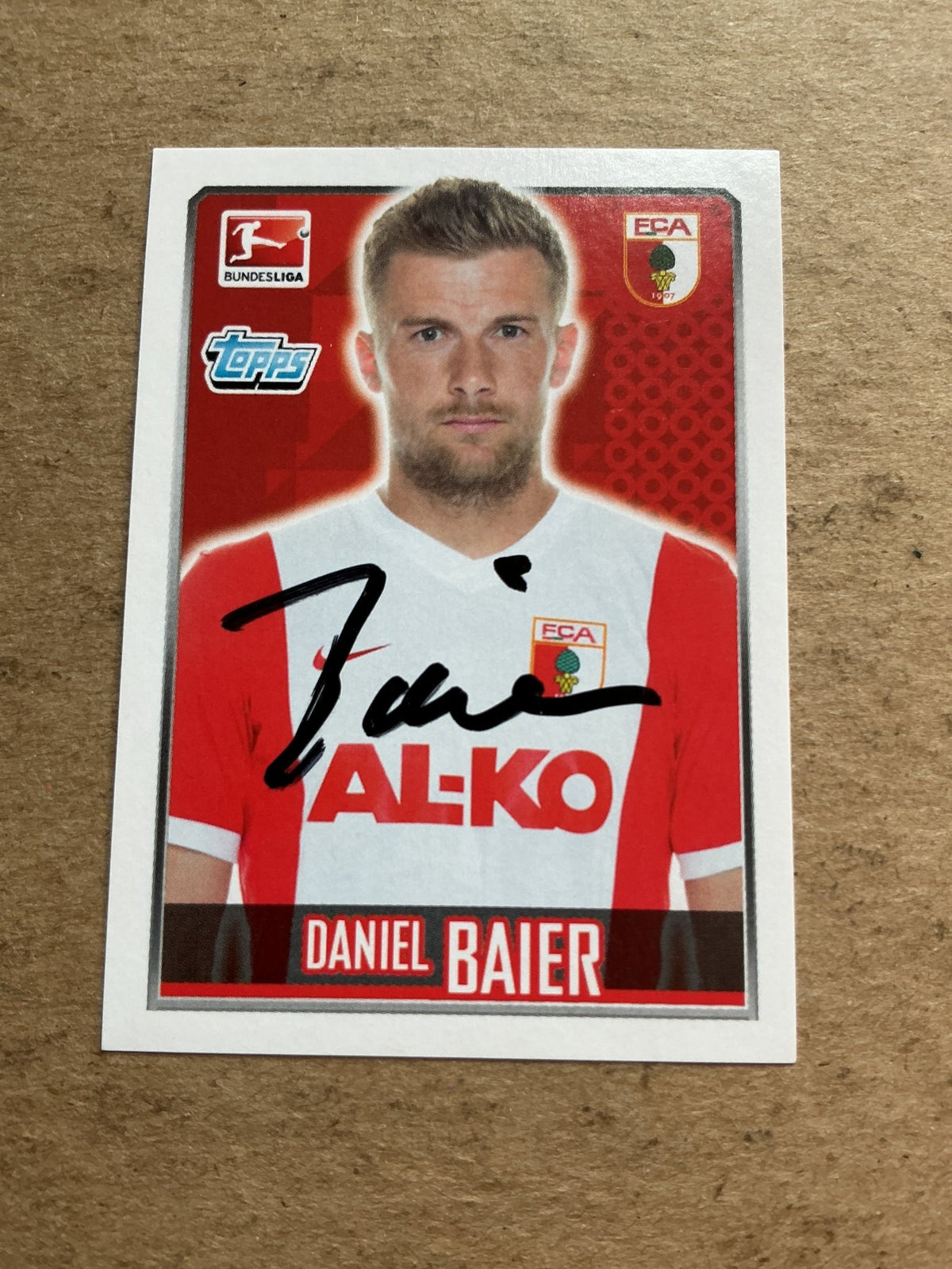 Daniel Baier, Germany 🇩🇪 FC Augsburg 2014/15 Topps hand signed - Autographs-World