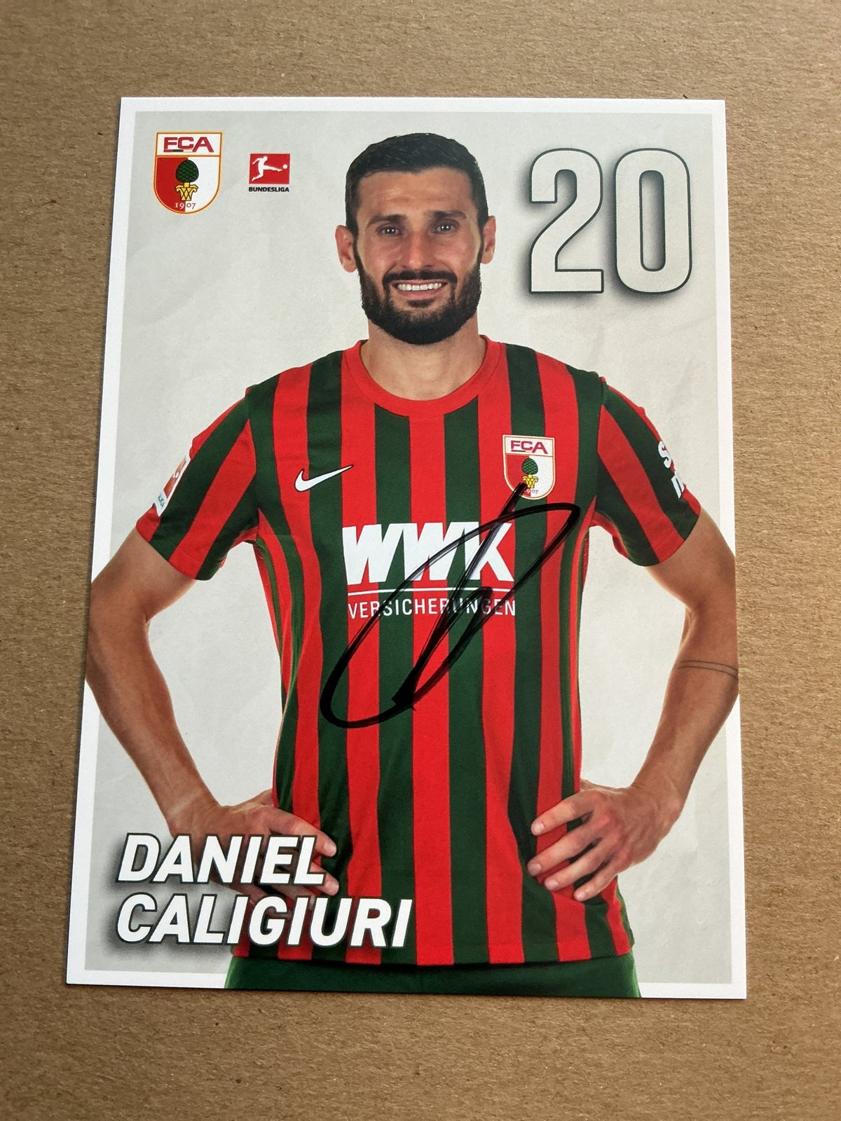 Daniel Caligiuri, Germany 🇩🇪 FC Augsburg 2021/22 hand signed - Autographs-World
