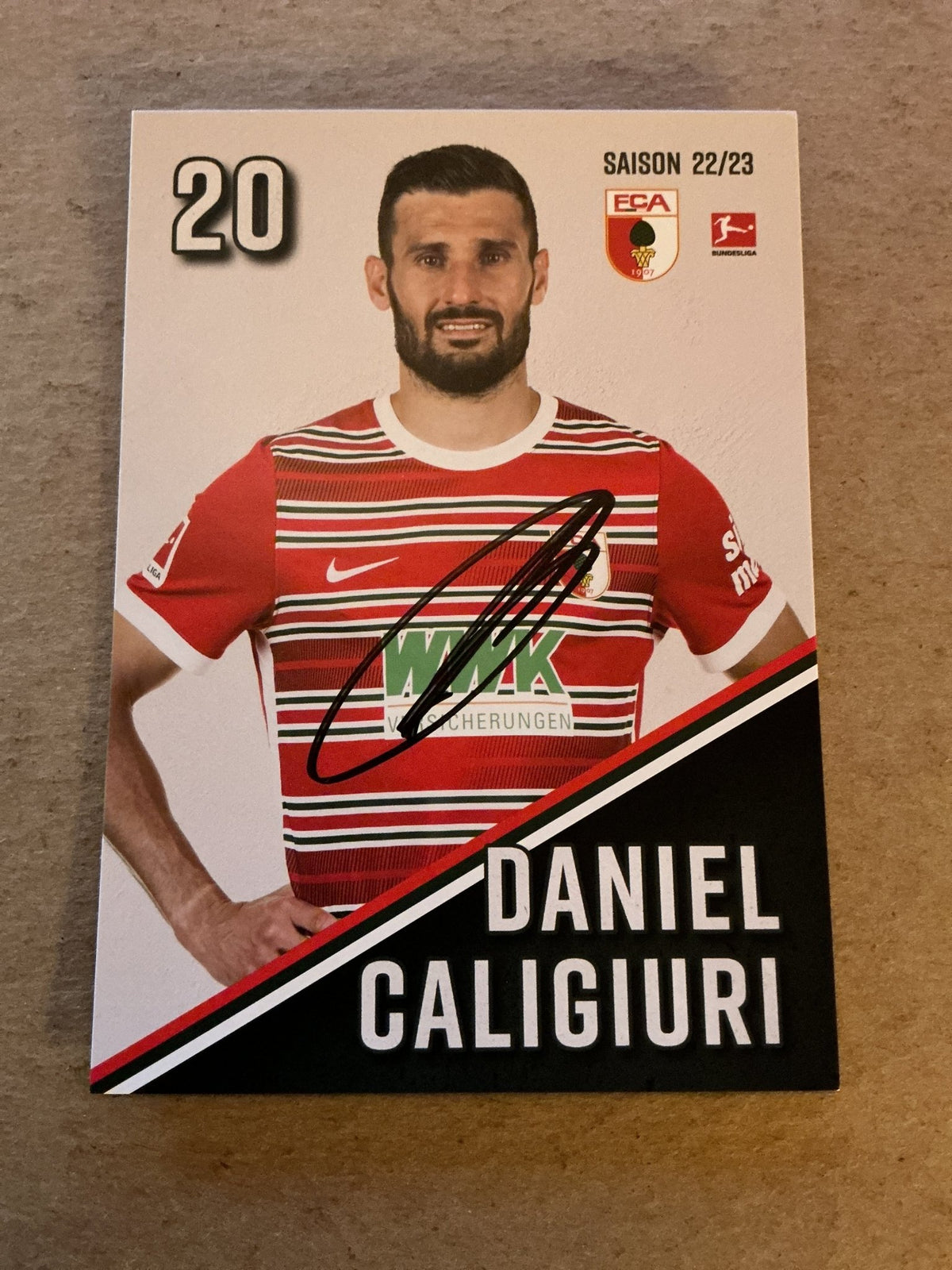 Daniel Caligiuri, Germany 🇩🇪 FC Augsburg 2022/23 hand signed - Autographs-World