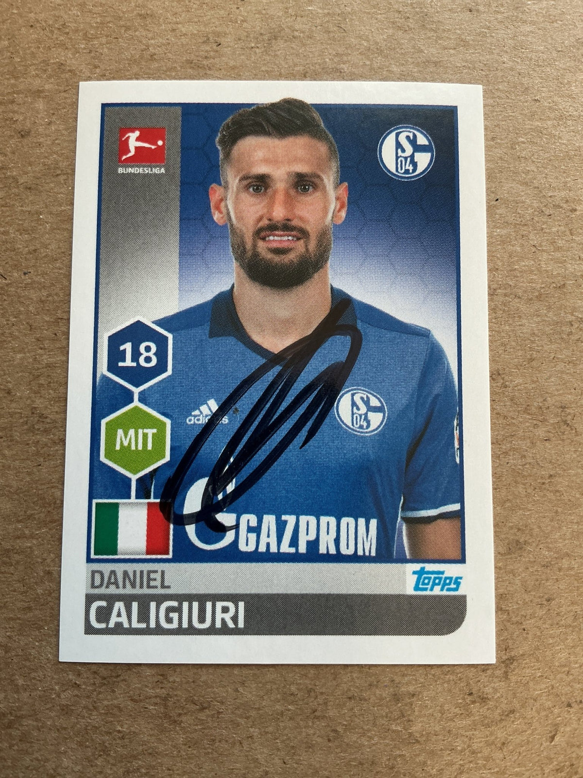 Daniel Caligiuri, Italy 🇮🇹 FC Schalke 04 2017/18 Topps hand signed - Autographs-World