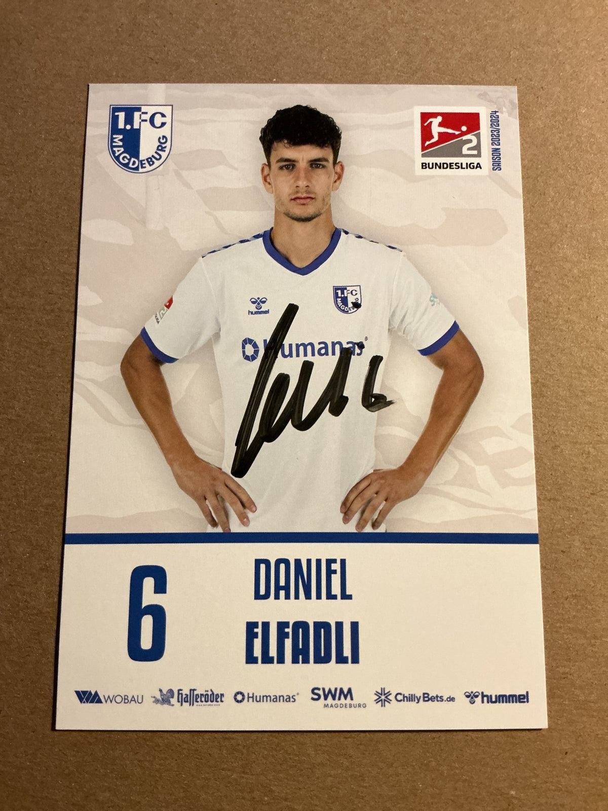 Daniel Efadli, Libya 🇱🇾 1.FC Magdeburg 2023/24 hand signed - Autographs-World