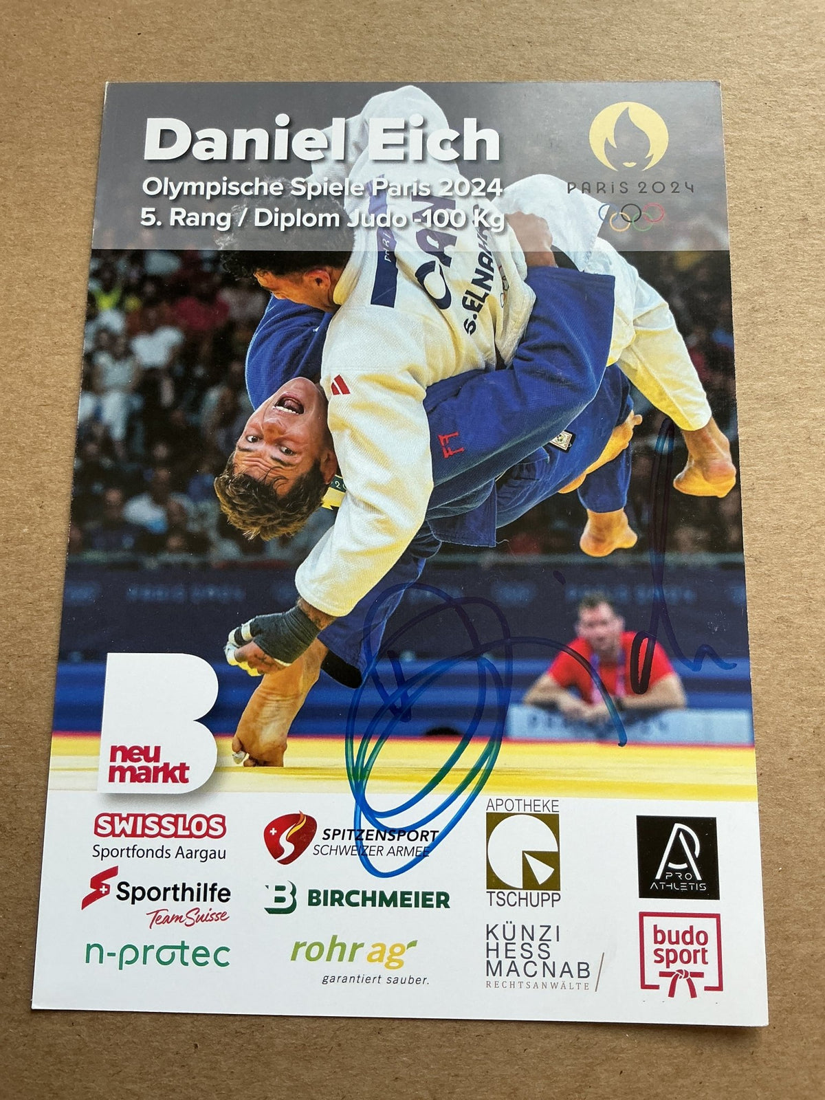 Daniel Eich, Switzerland 🇨🇭 Judo Olympics 2024 hand signed - Autographs-World