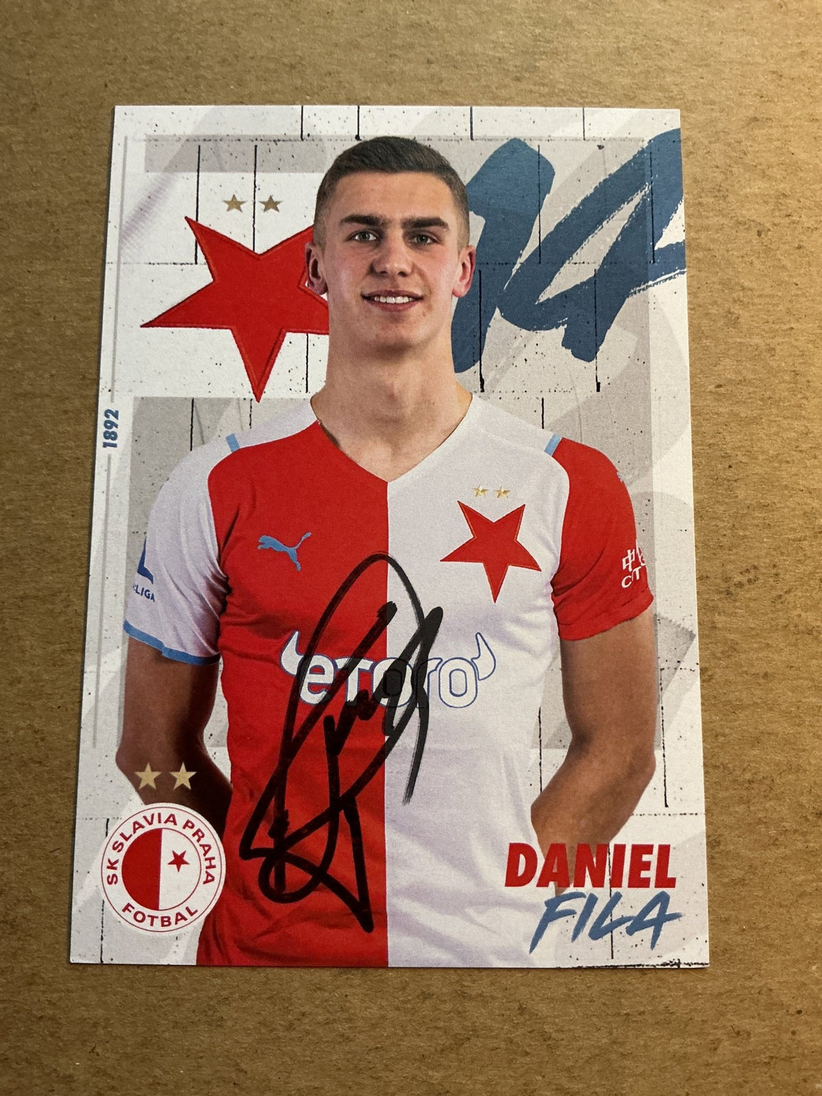 Daniel Fila, Czech Republic 🇨🇿 SK Slavia Prague 2021/22 hand signed - Autographs-World