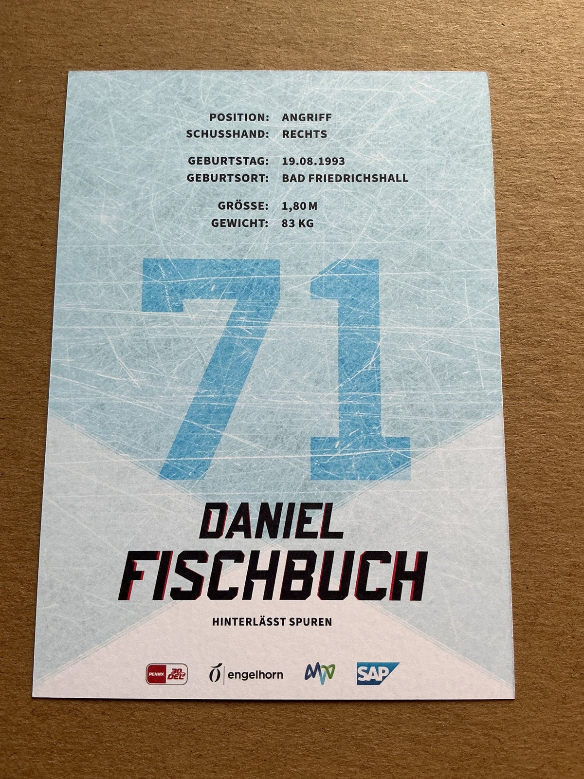 Daniel Fischbuch, Germany 🇩🇪 Adler Mannheim 2023/24 hand signed - Autographs-World