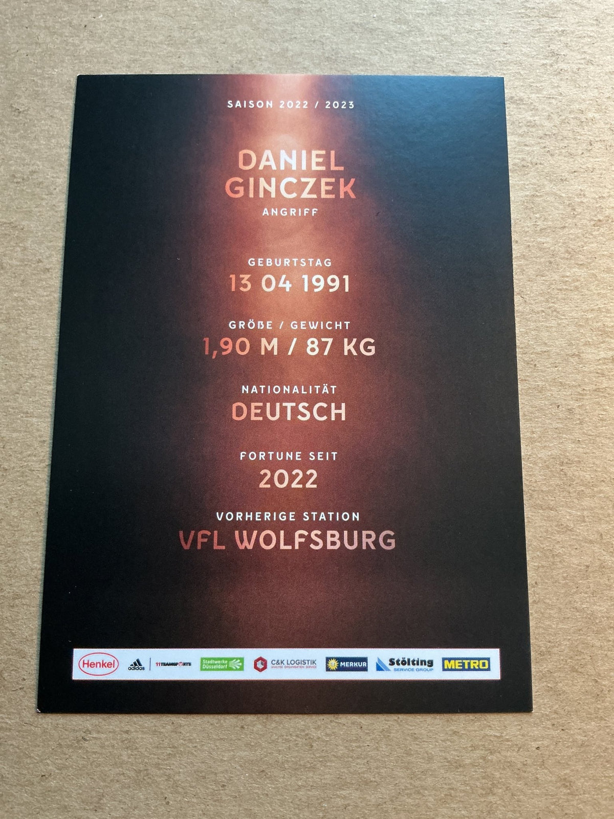 Daniel Ginczek, Germany 🇩🇪 Fortuna Düsseldorf 2022/23 hand signed - Autographs-World