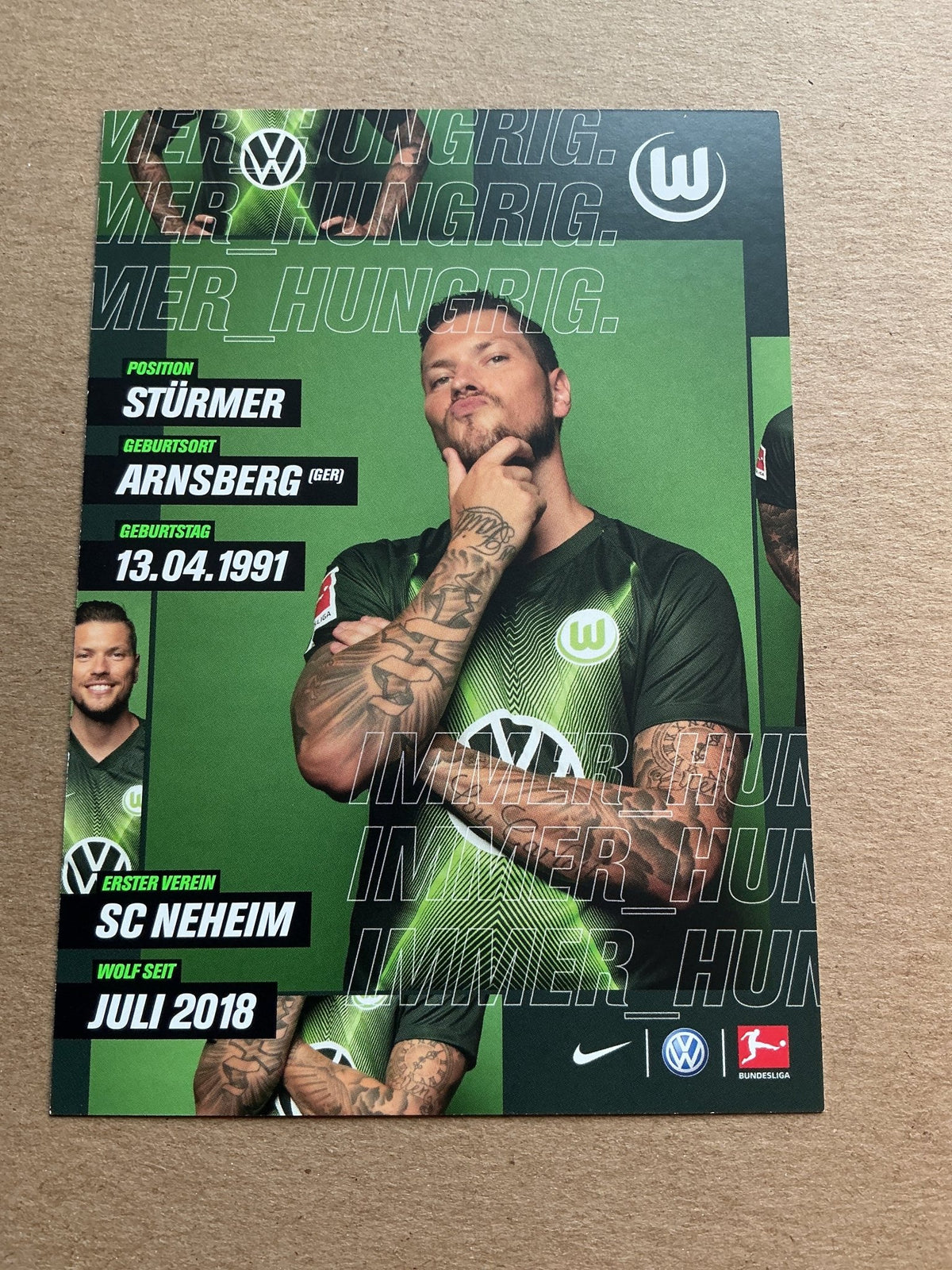 Daniel Ginczek, Germany 🇩🇪 VfL Wolfsburg 2019/20 hand signed - Autographs-World