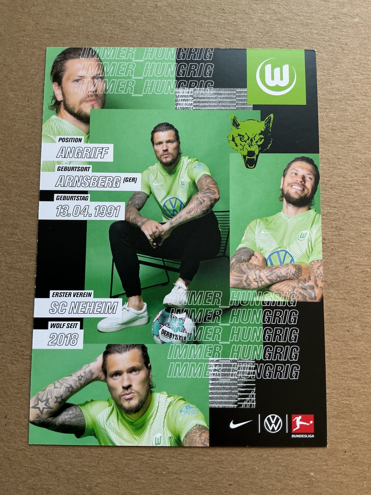 Daniel Ginczek, Germany 🇩🇪 VfL Wolfsburg 2020/21 hand signed - Autographs-World