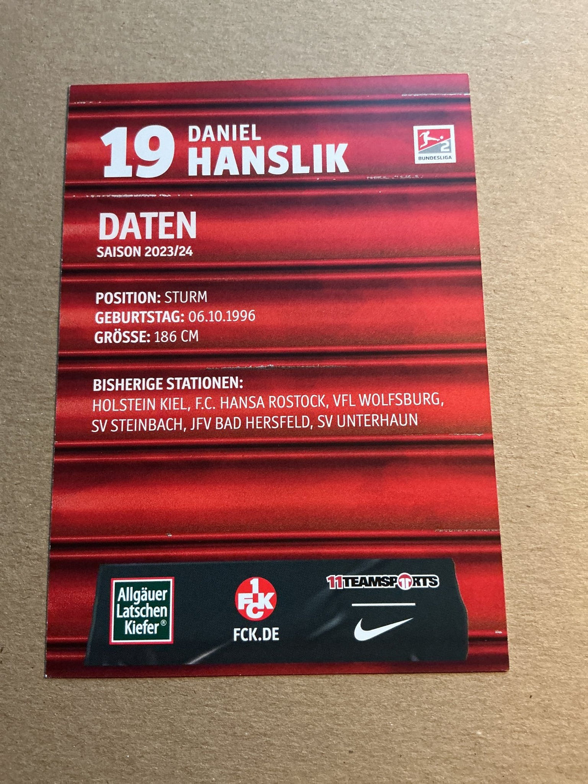 Daniel Hanslik, Germany 🇩🇪 1.FC Kaiserslautern 2023/24 hand signed - Autographs-World