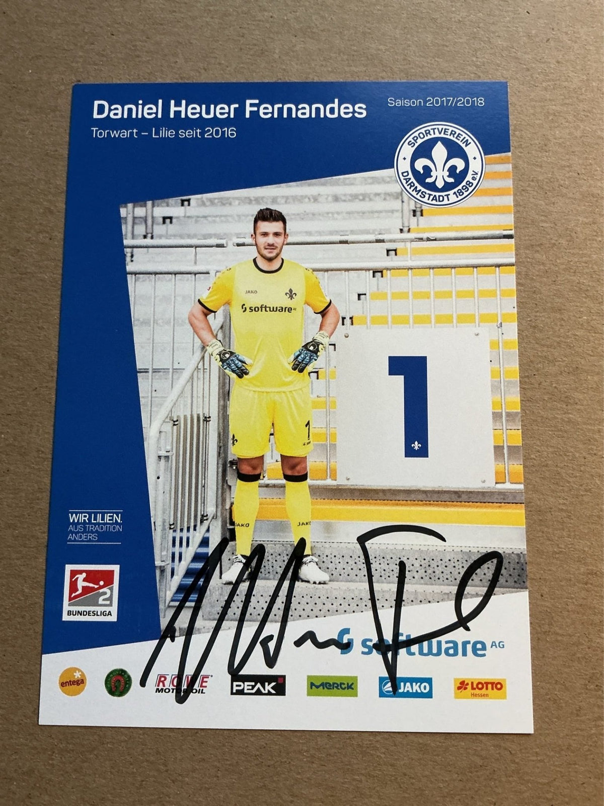 Daniel Heuer Fernandes, Portugal 🇵🇹 SV Darmstadt 98 2017/18 hand signed - Autographs-World