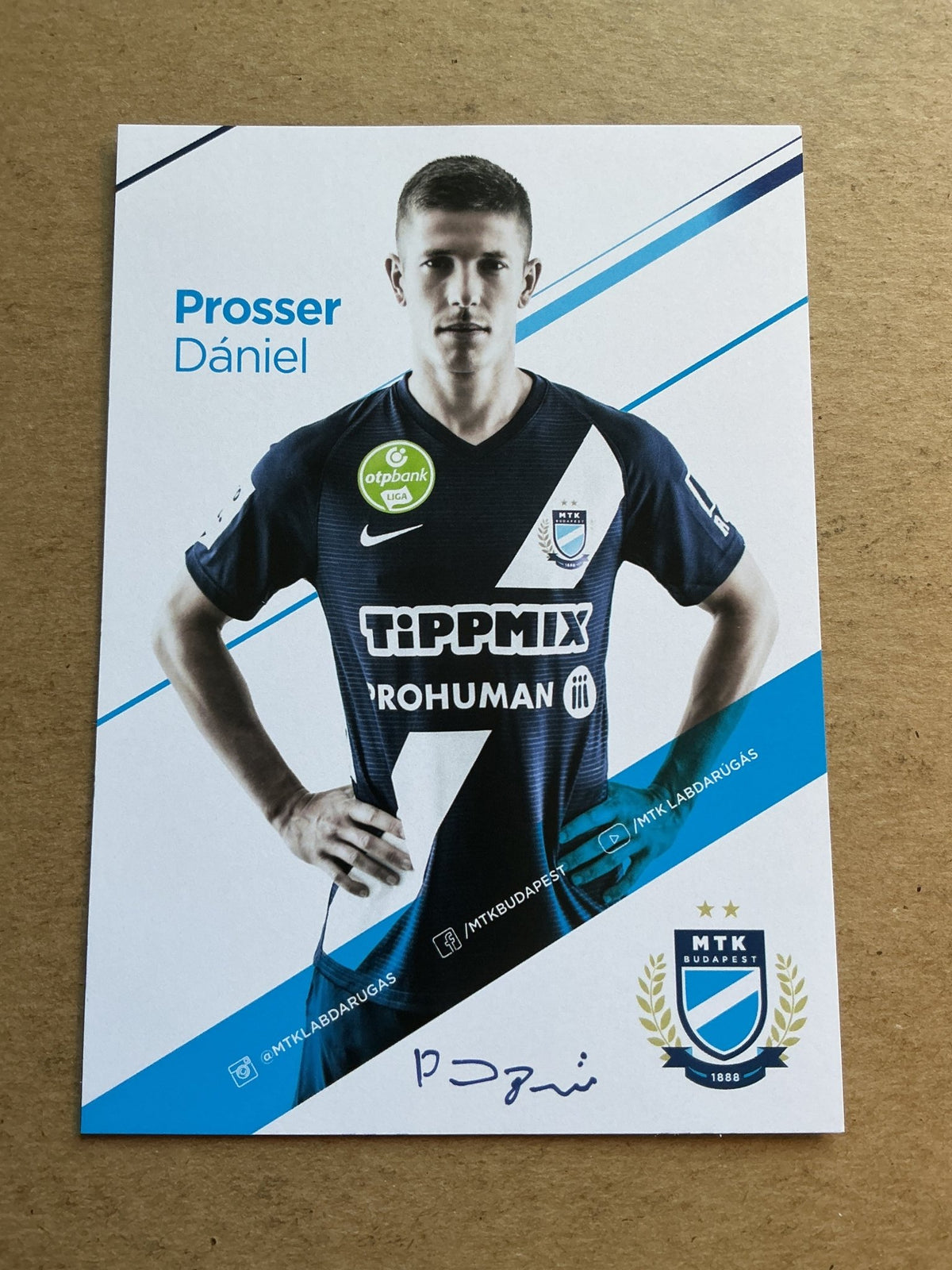 Dániel Prosser, Hungary 🇭🇺 MTK Budapest 2020/21 hand signed - Autographs-World
