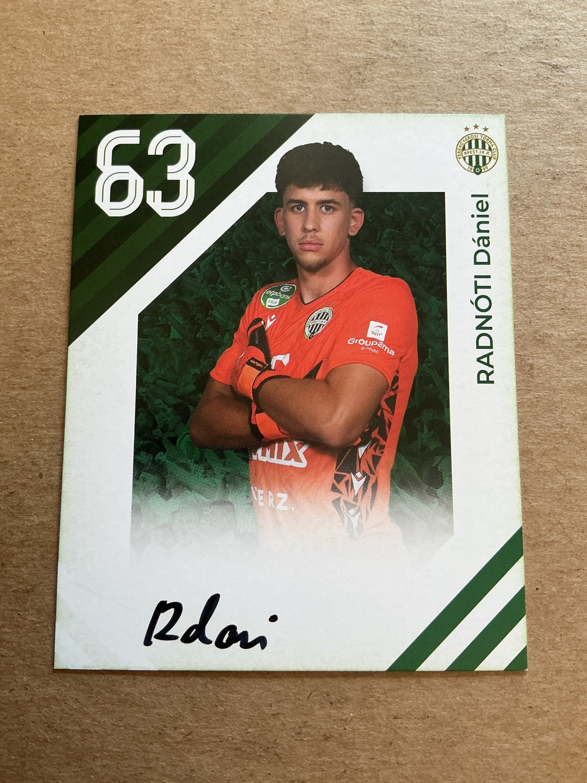 Daniel Radnoti, Hungary 🇭🇺 Ferencvaros TC 2024/25 hand signed - Autographs-World