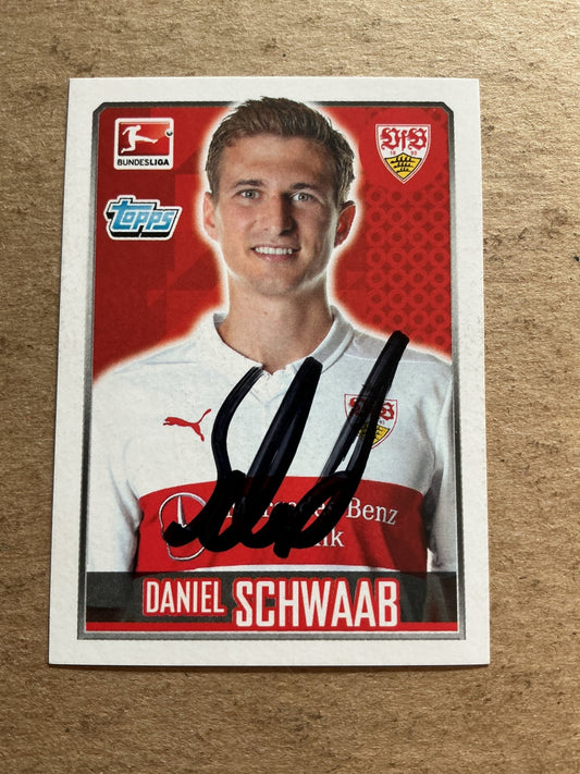 Daniel Schwaab, Germany 🇩🇪 VfB Stuttgart 2014/15 Topps hand signed - Autographs-World