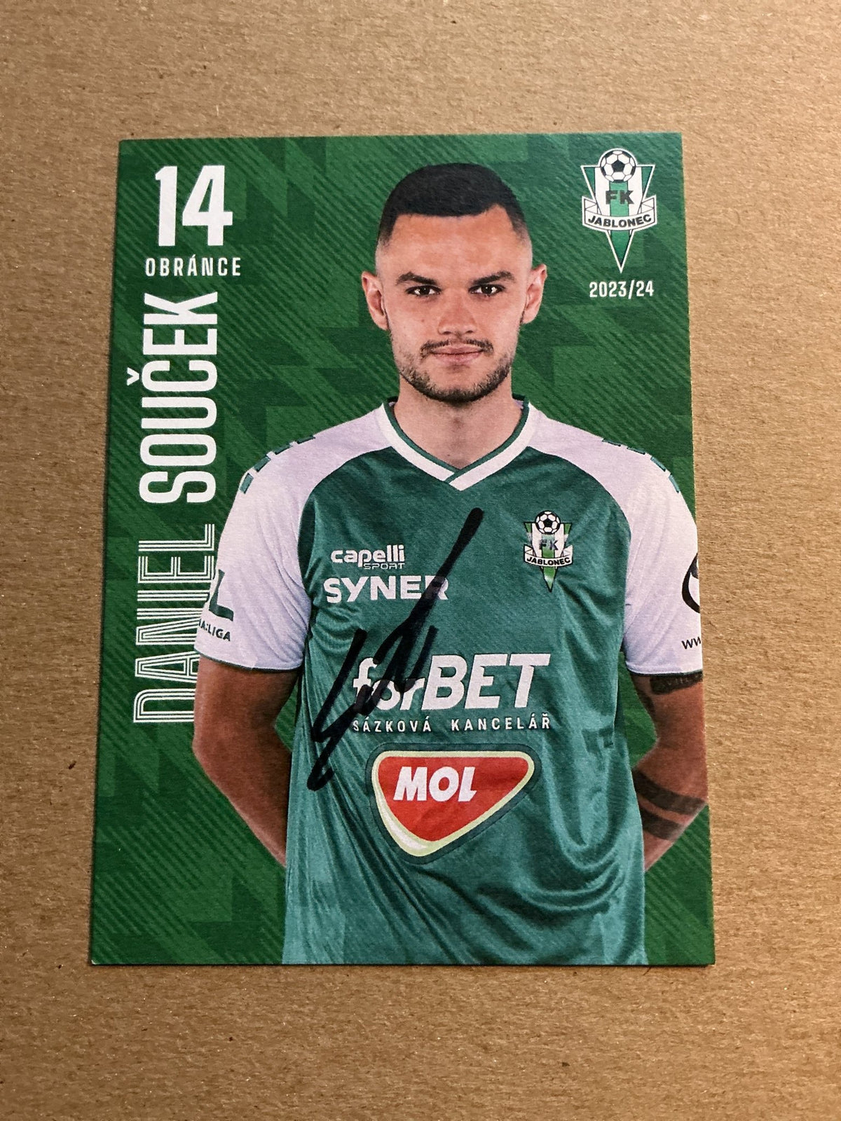 Daniel Souček, Czech Republic 🇨🇿 FK Jablonec 2023/24 hand signed - Autographs-World