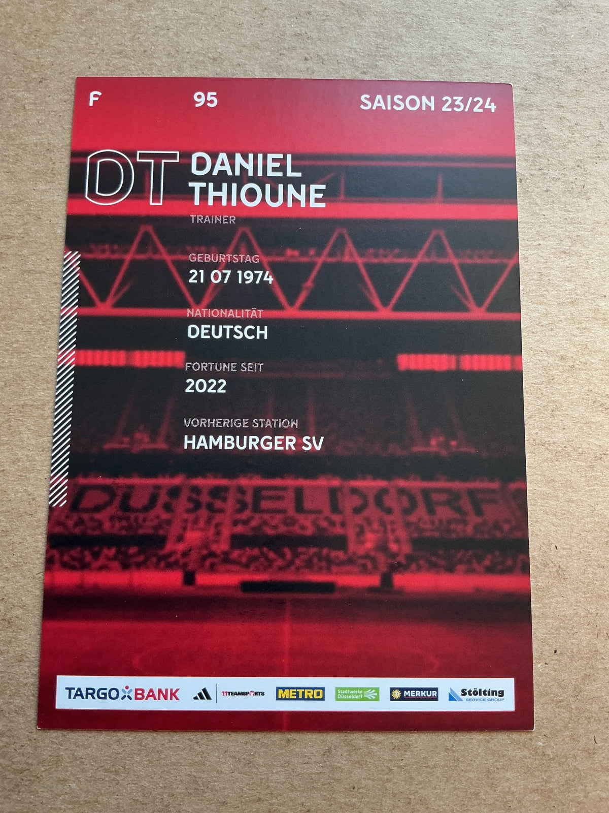 Daniel Thioune, Germany 🇩🇪 Fortuna Düsseldorf 2023/24 hand signed - Autographs-World