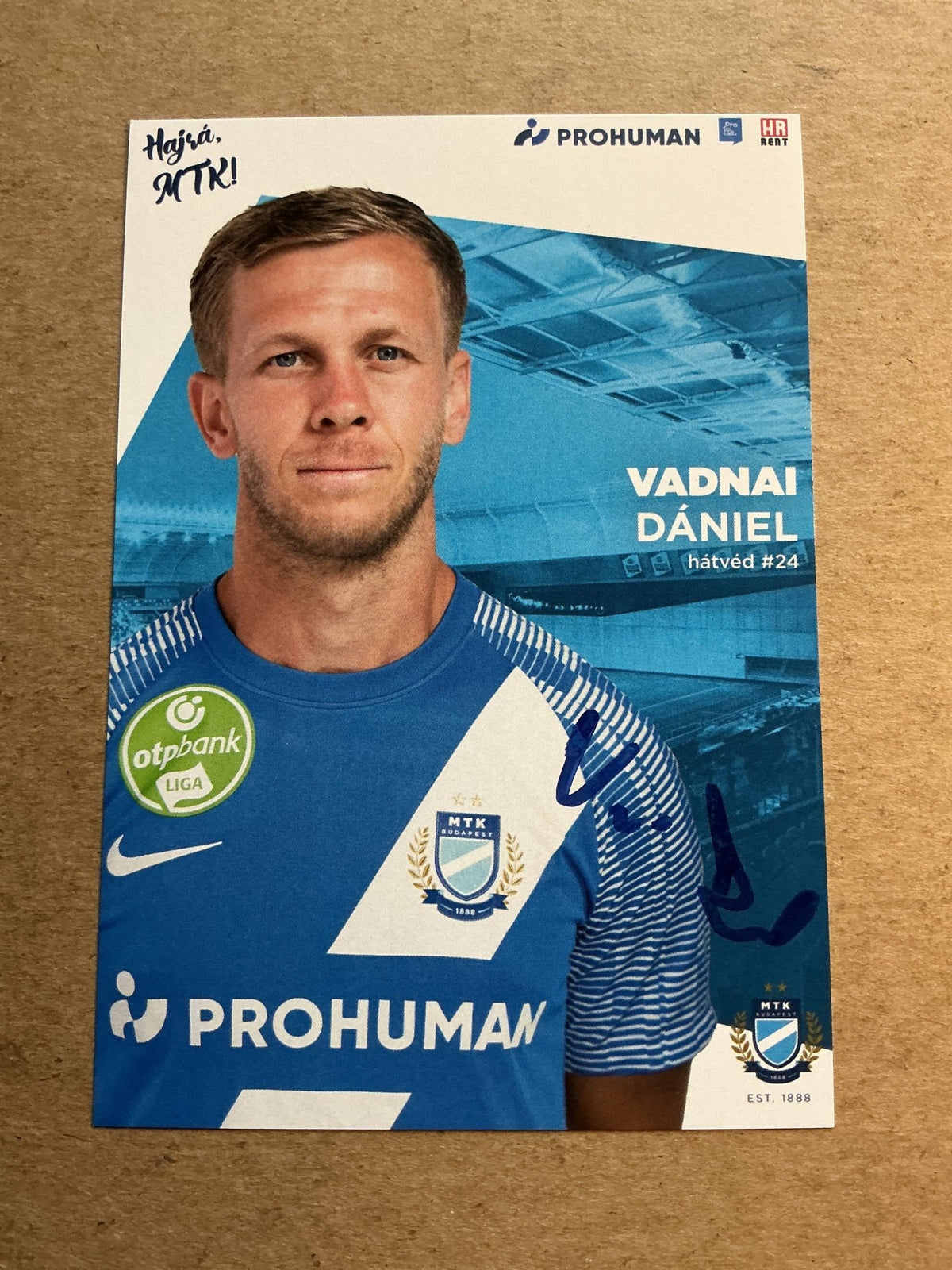 Dániel Vadnar, Hungary 🇭🇺 MTK Budapest FC 2023/24 hand signed - Autographs-World