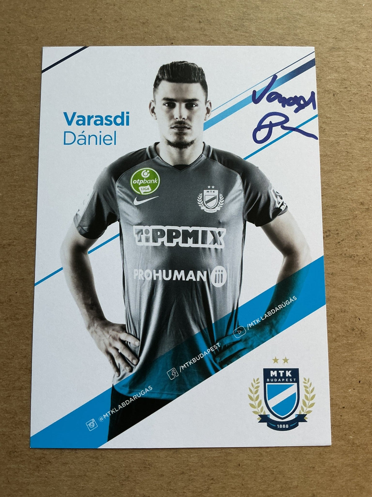 Dániel Varasdi, Hungary 🇭🇺 MTK Budapest 2020/21 hand signed - Autographs-World