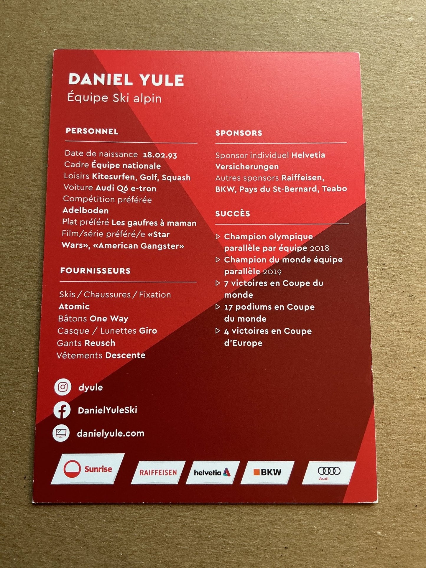 Daniel Yule, Switzerland 🇨🇭 Alpine Winter 2025/26 hand signed - Autographs-World