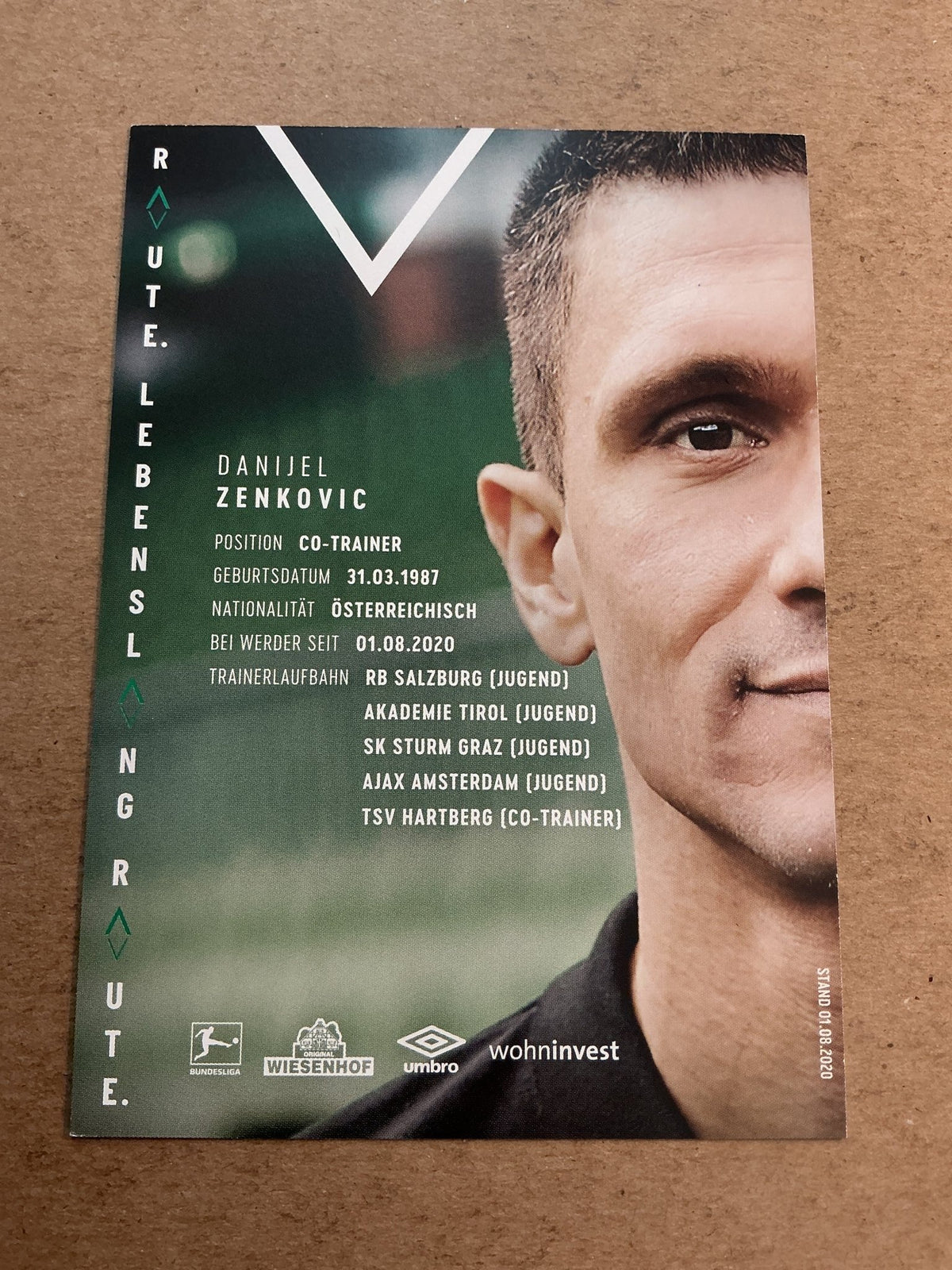 Danijel Zenkovic, Austria 🇦🇹 SV Werder Bremen 2020/21 hand signed - Autographs-World
