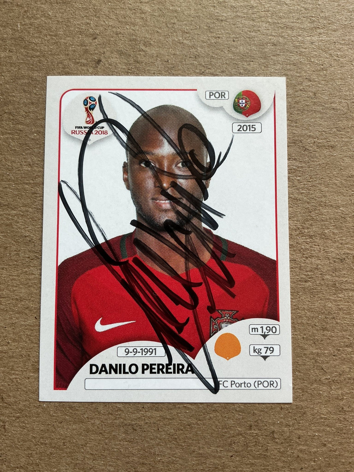 Danilo Pereira, Portugal 🇵🇹 FIFA World Cup 2018 Panini hand signed - Autographs-World