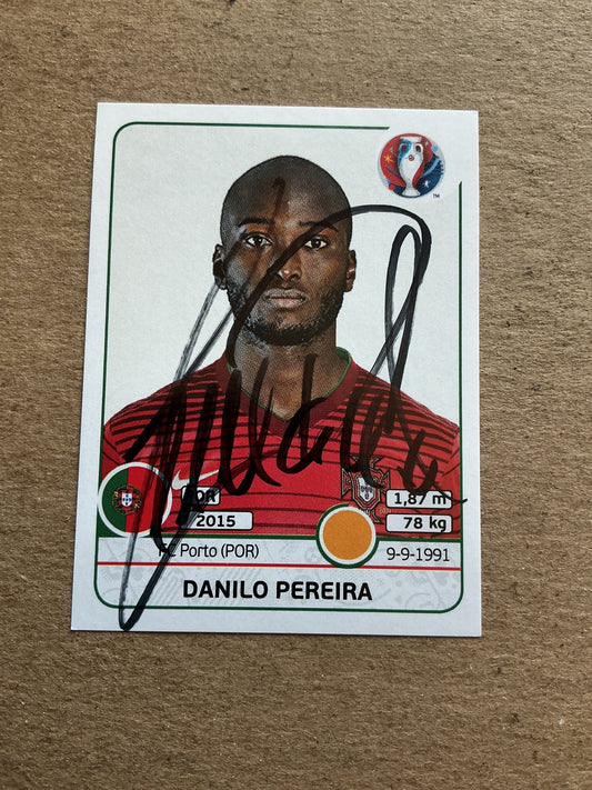 Danilo Pereira, Portugal 🇵🇹 UEFA Euro 2016 Panini hand signed - Autographs-World